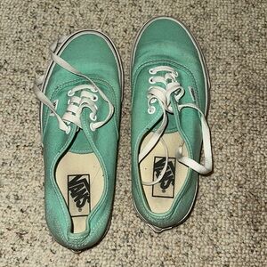 Vans sneakers. Teal green. Women’s slides 8, men’s size 6.5